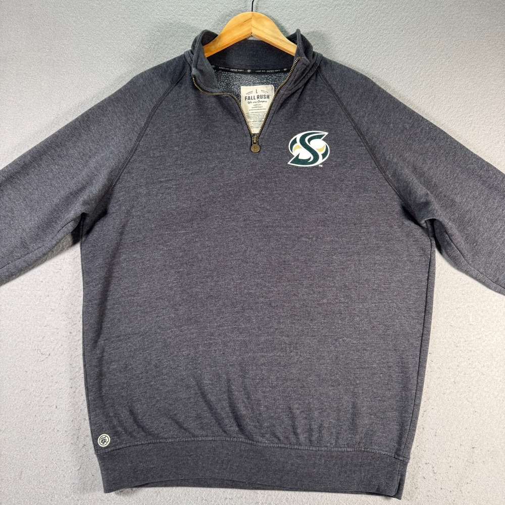 Sacramento State Hornets Quarter Zip Sweatshirt Adult Large‎ Gray Fall Rush NCAA - Picture 7 of 10